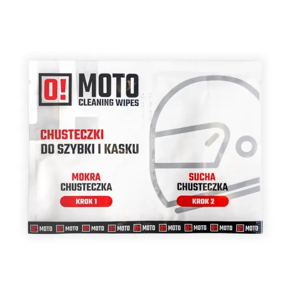 OMOTO CHUSTECZKI DO KASKU MOKRA I SUCHA O!MOTO CLEANING WIPES (20) Wyprzedaż
